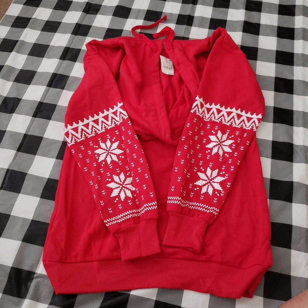 Coca-Cola Women's Holiday Long Sleeve Hooded Graphic Sweatshirt Dress Red - Picture 4 of 8
